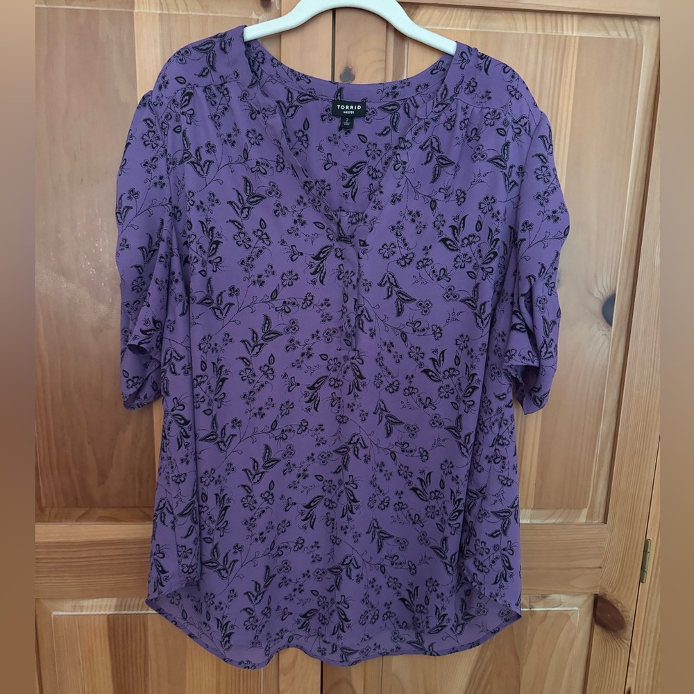 Torrid Harper Purple Floral Women's Top